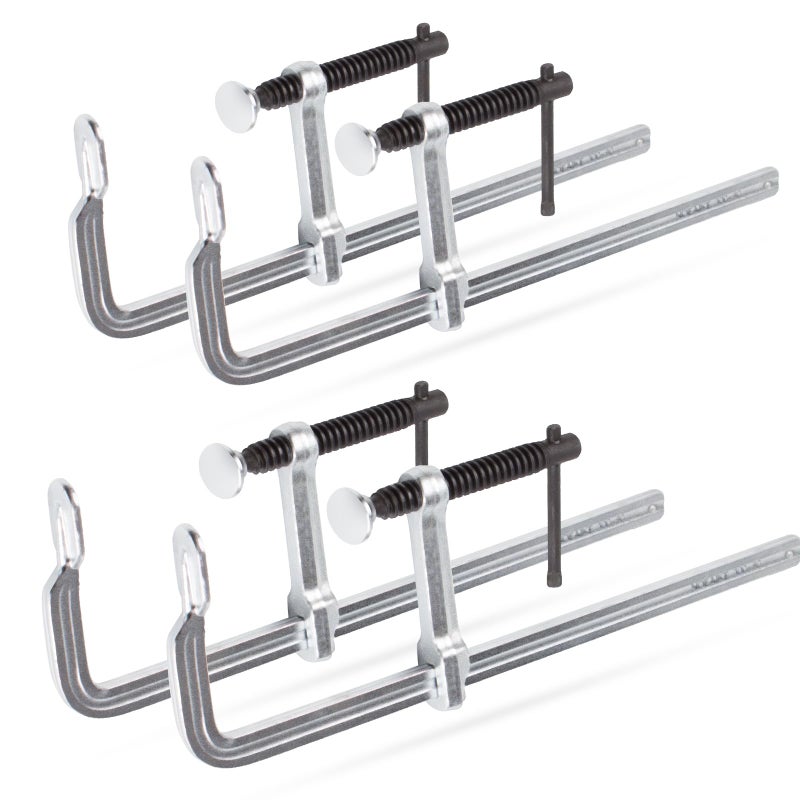 NOEAIKE 4-Pack Welding Bar Clamps 12 Inch, Drop Forged Steel Bar Clamps Throat Depth 3 inch Load Force 450 Lbs for Woodworking,Welding, Metal working - Image 1